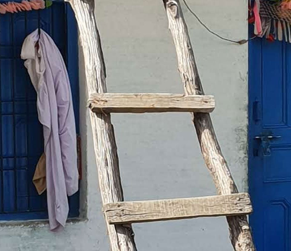 Climbing the stepladder