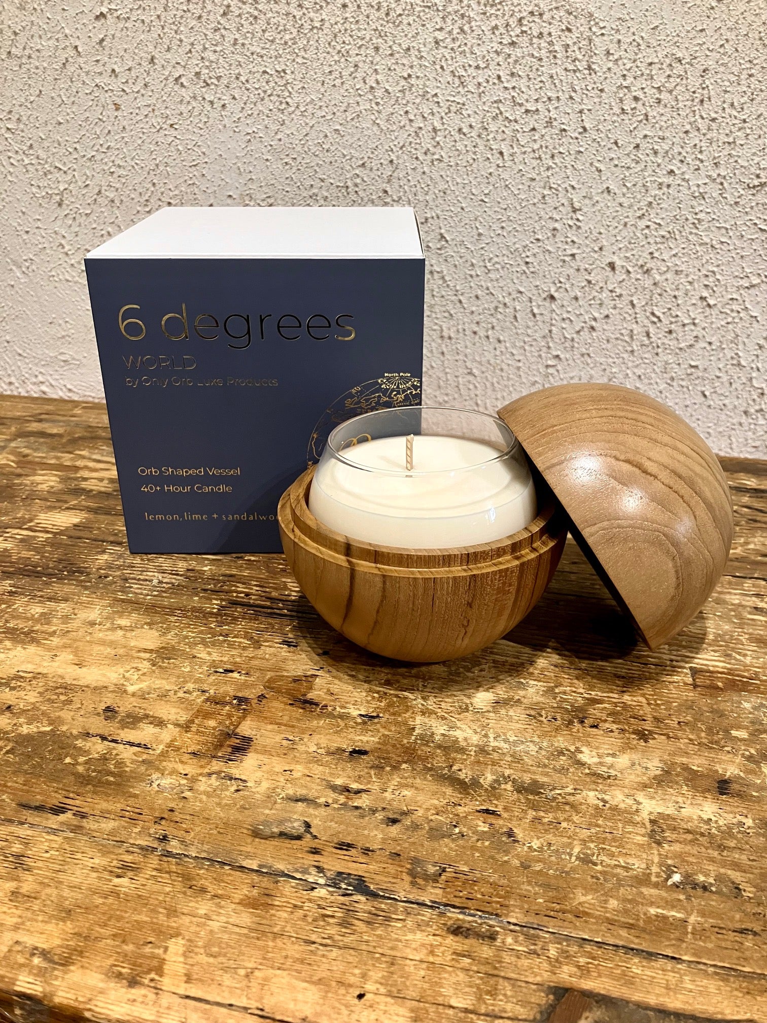 Only Orb Candle teak vessel 6 degrees