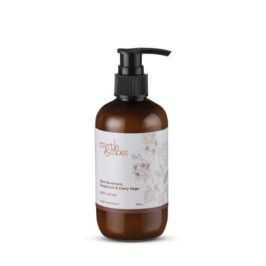 Myrtle & Moss Body Lotion 'Rose Geranium, Grapefruit & Clary Sage' - 250ml