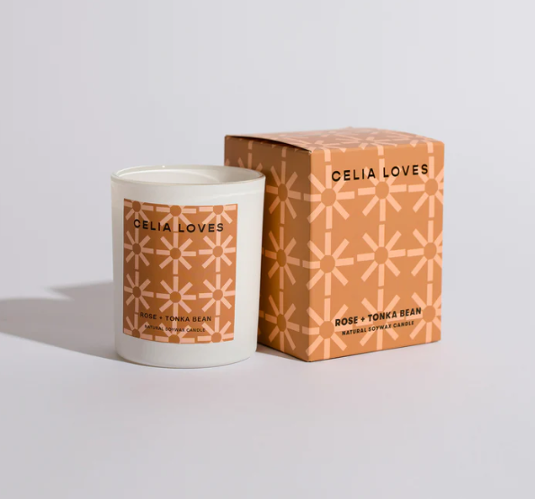 Celia Loves Candle 'Rose & Tonka Bean' 40hr