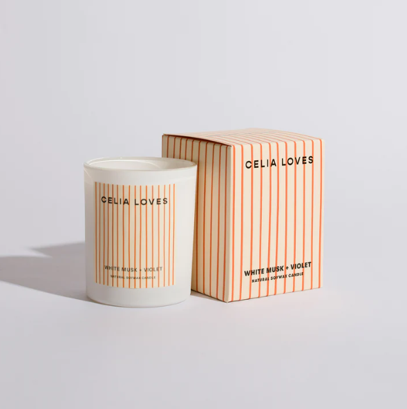Celia Loves Candle 'White Musk & Violet' 40hr