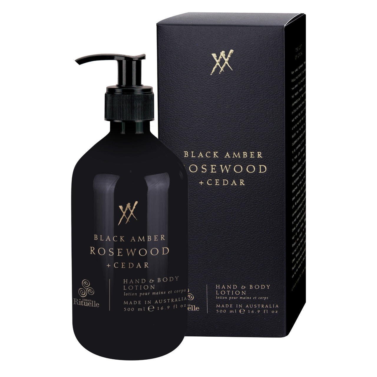 Urban Rituelle Hand & Body Lotion 'Black Amber, Rosewood & Cedar'