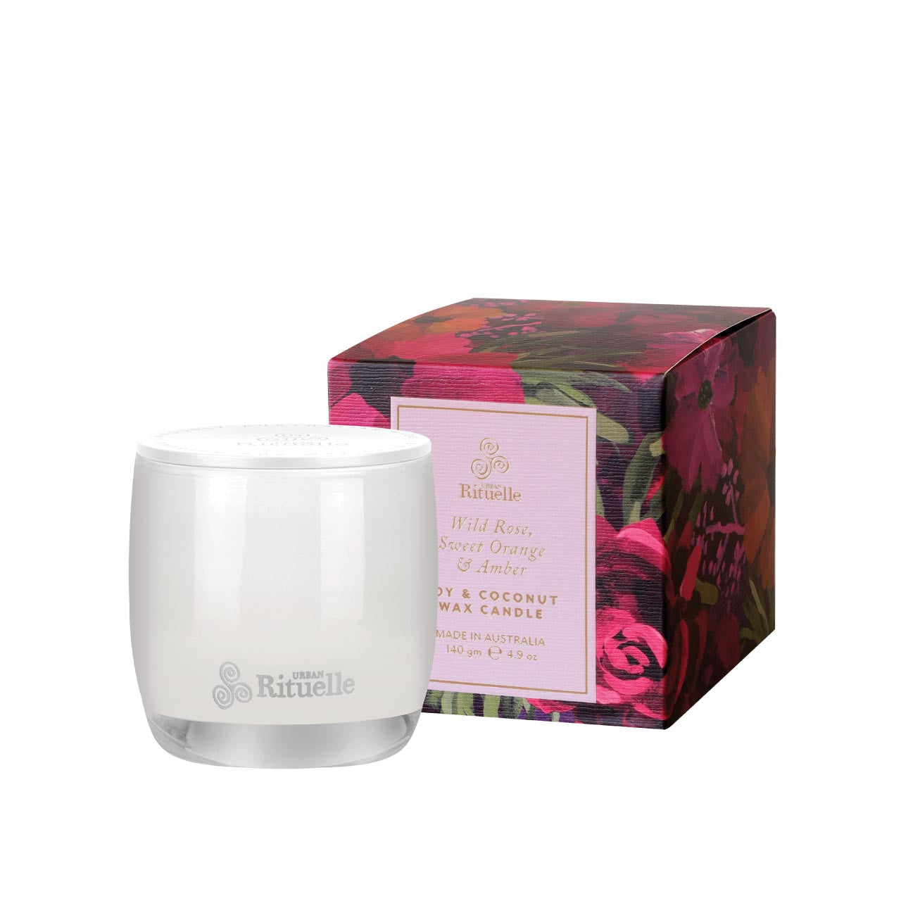 Urban Rituelle Candle 'Wild Rose, Sweet Orange & Amber' 140g
