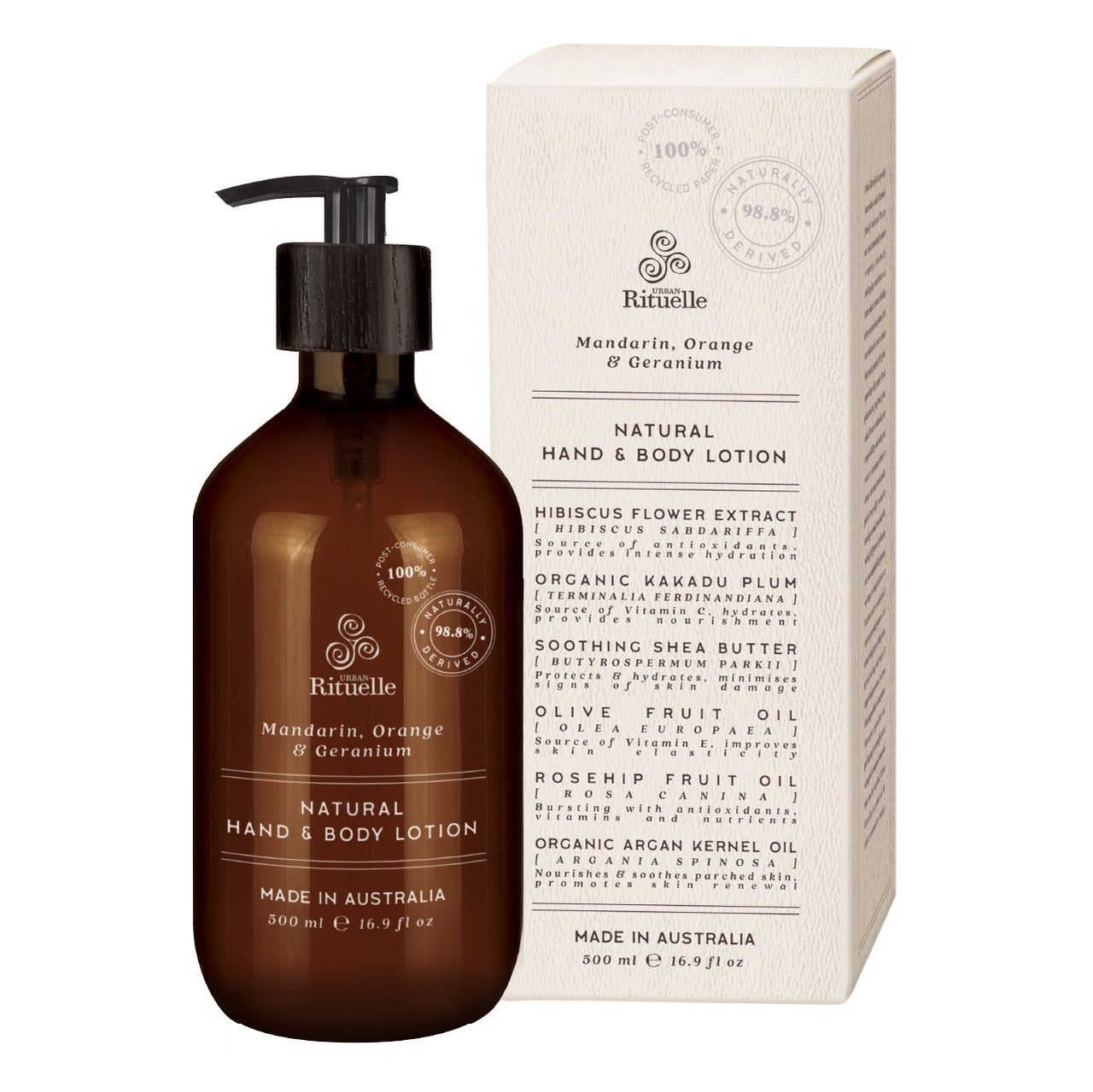 Urban Rituelle Hand & Body Lotion 'Mandarin, Orange & Geranium'