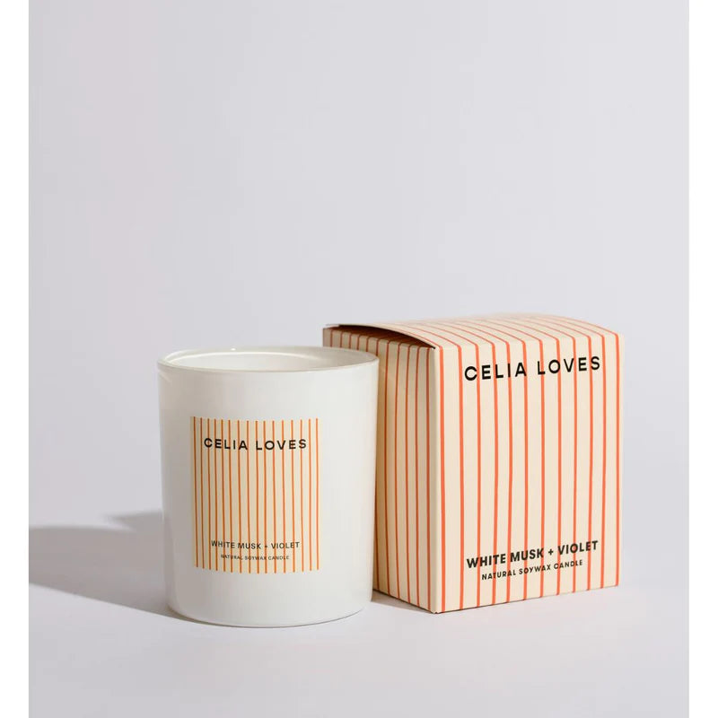 Celia Loves Candle 'White Musk & Violet' 80hr