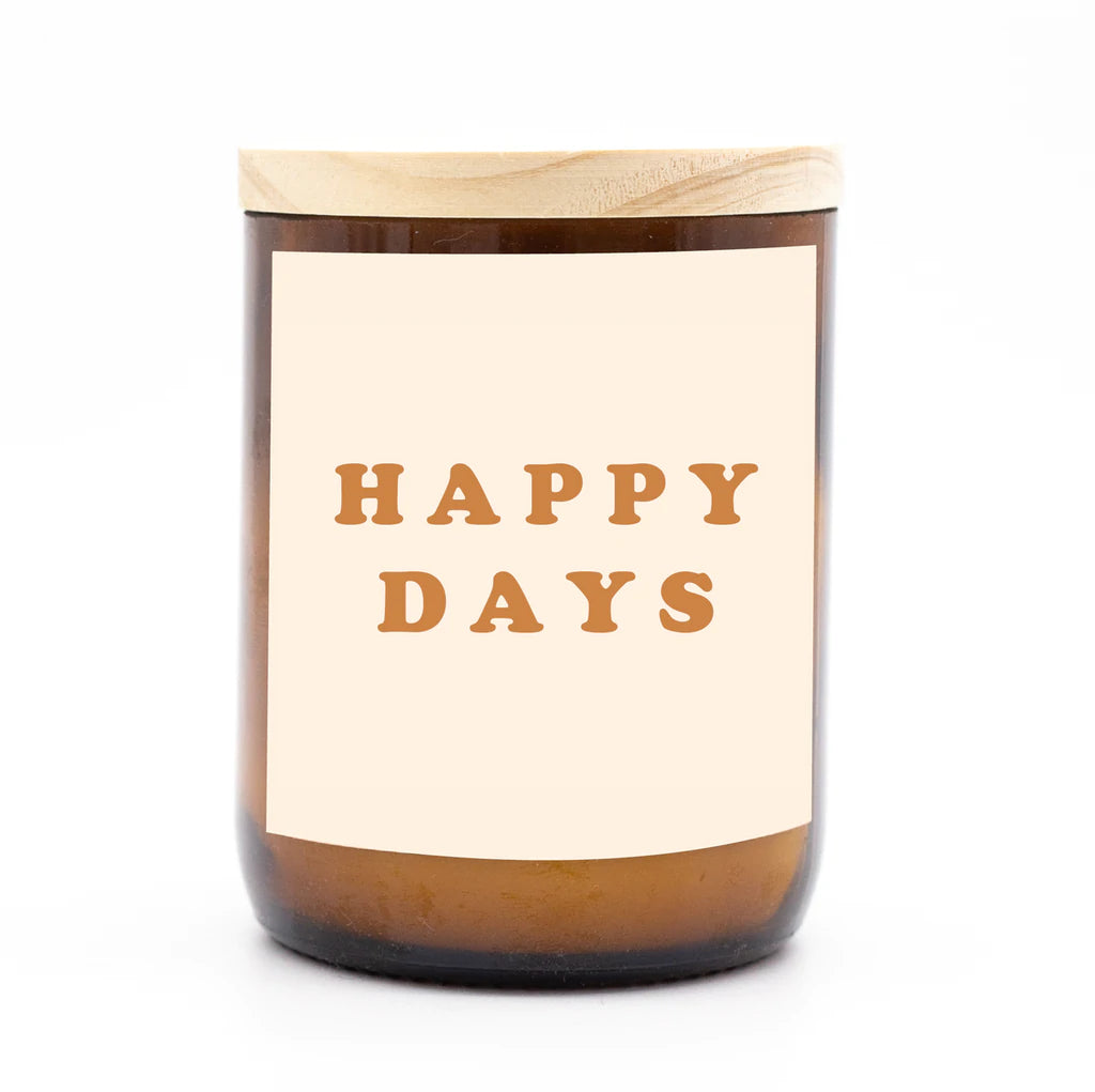 The Commonfolk Collective Quote Candle 'Happy Days'