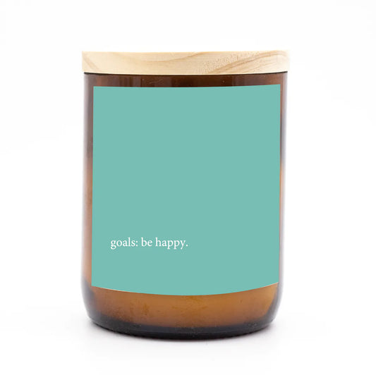 The Commonfolk Collective Quote Candle 'Goals: Be Happy'
