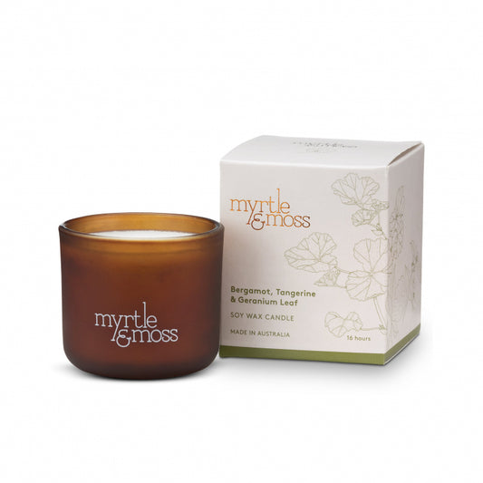 Myrtle & Moss Candle 'Bergamot, Tangerine & Geranium Leaf' - Small