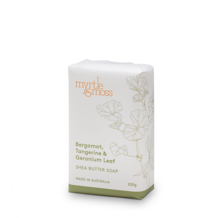 Myrtle & Moss Shea Butter Soap 'Bergamot, Tangerine & Geranium Leaf'