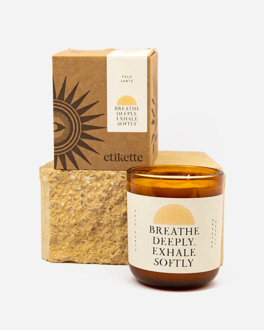 Etikette Candle 'Breathe Deeply'