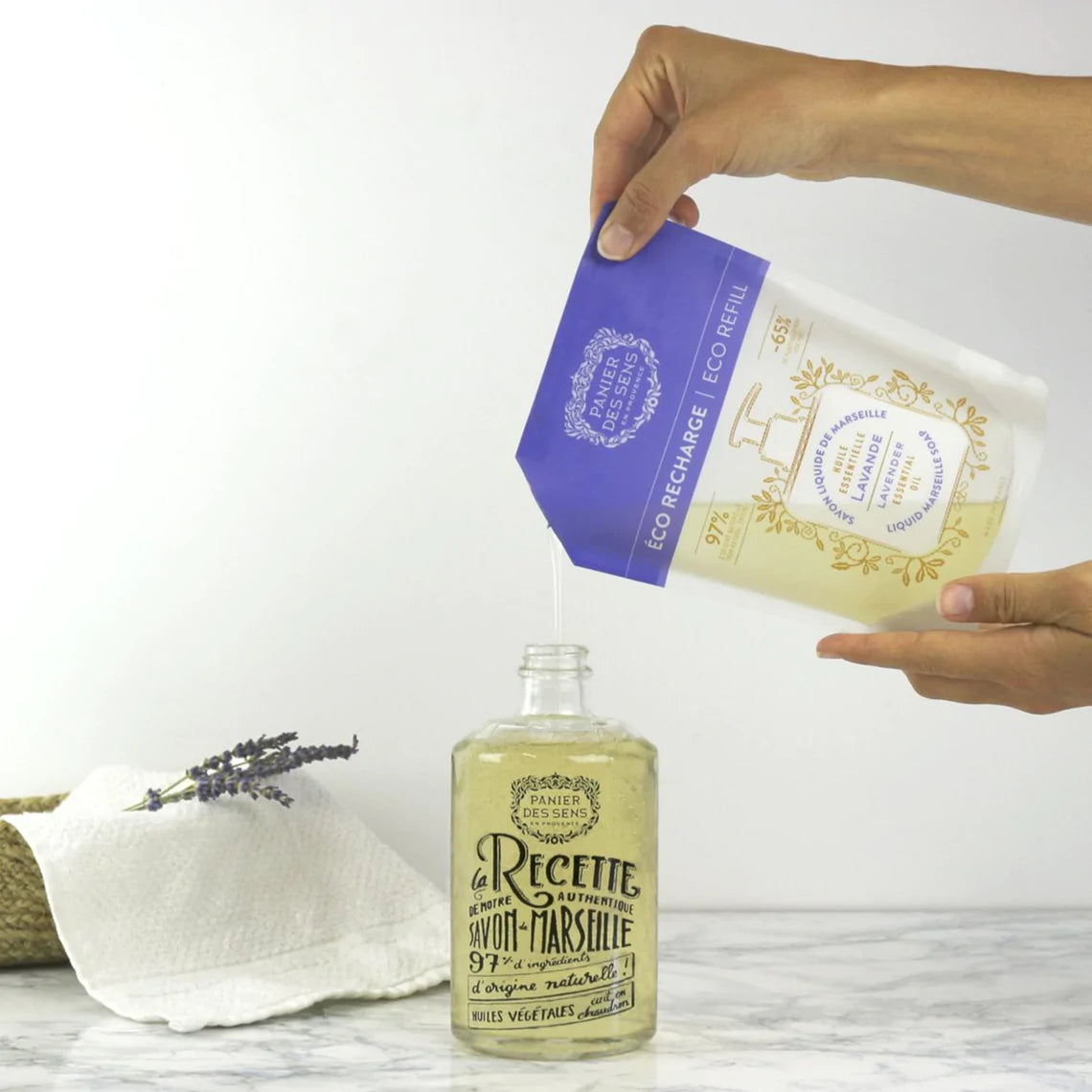 Panier Des Sens Marseille Liquid Soap In Glass 'Lavender'