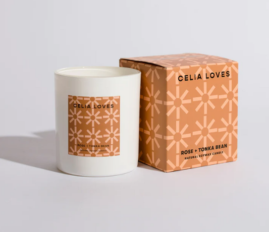 Celia Loves Candle 'Rose & Tonka Bean' 80hr