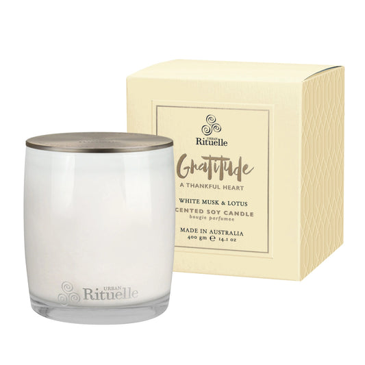 Urban Rituelle Candle Gratitude 'White Musk & Lotus'